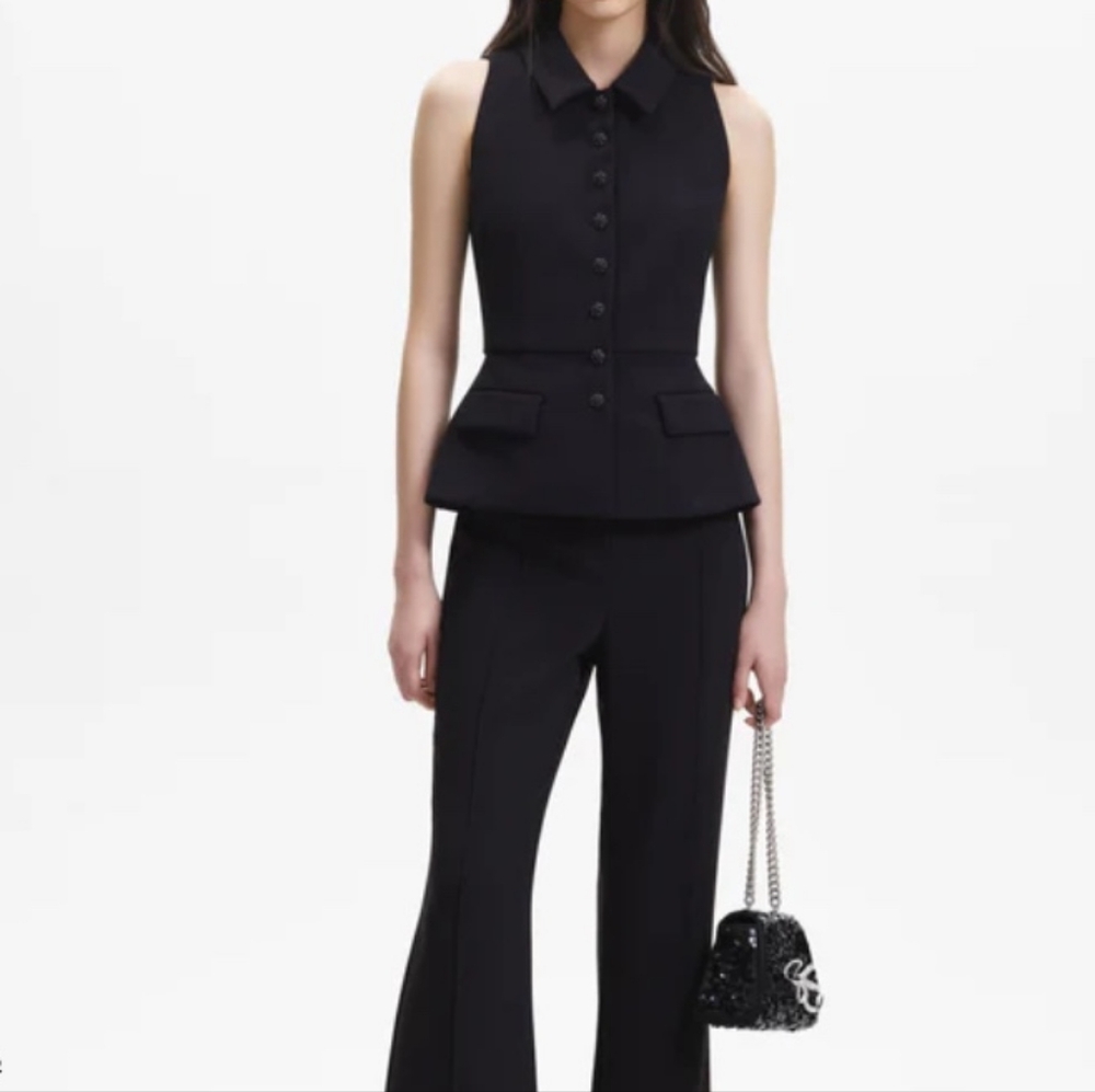 Self-Portrait Tailored Jumpsuit in Black - Picture 2 of 13